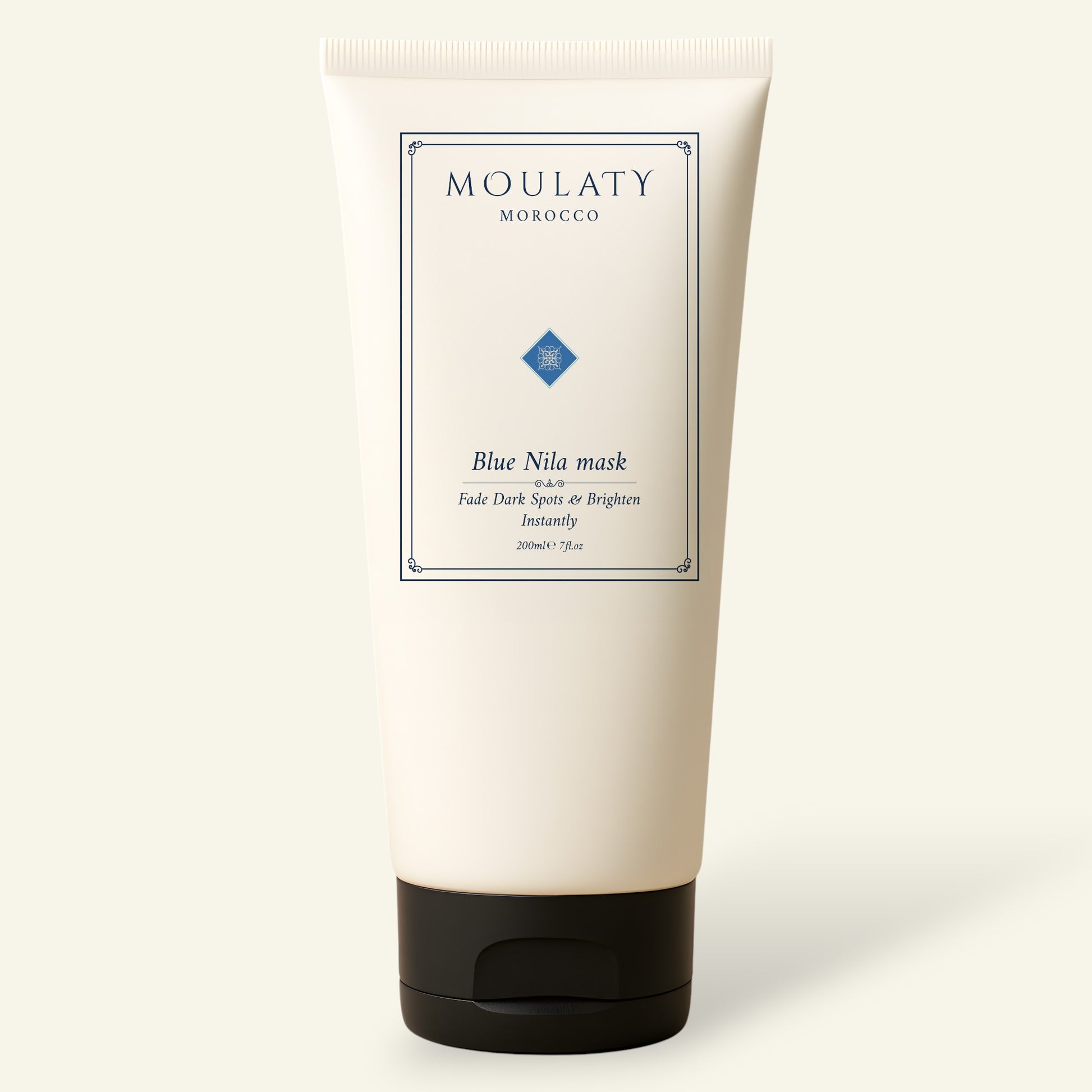 Blue Nila Mask skincare tube for brightening and fading dark spots, 200ml, on light background