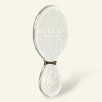Moroccan nano glass foot file exfoliator with textured surface on light background
